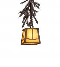 Meyda Green 245633 - 5.5" Square Pine Branch Valley View Mini Pendant