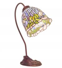 Meyda Green 247789 - 18" High Tiffany Flowering Lotus Desk Lamp