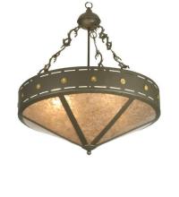 Meyda Green 26923 - 24" Wide Craftsman Target Inverted Pendant