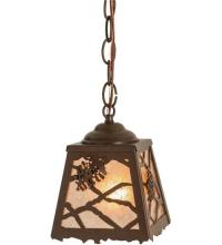 Meyda Green 50940 - 6"Sq Spruce Pine Mini Pendant