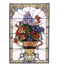 Meyda Green 51721 - 24"W X 36"H Floral Arrangement Stained Glass Window