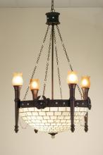 Meyda Green 52060 - 30" Wide Torch & Wreath 4 Light Chandelier