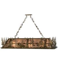 Meyda Green 65118 - 61" Long Moose Through the Trees Oblong Pendant