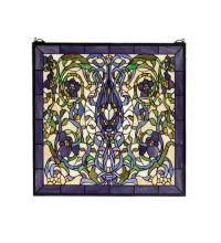 Meyda Green 66280 - 22"W X 22"H Floral Fantasy Stained Glass Window