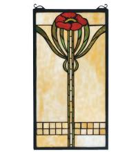  67789 - 11"W X 20"H Parker Poppy Stained Glass Window