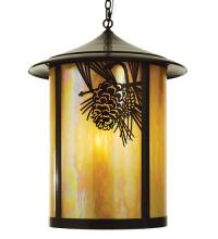 Meyda Green 67962 - 24"W Fulton Winter Pine Lantern Pendant