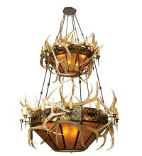 Meyda Green 71372 - 66" Wide Antlers Elk 2 Tier Chandelier