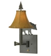 Meyda Green 81467 - 8"W Black Bear Swing Arm Wall Sconce