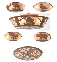 Meyda Green 99037 - 22"W Wildlife on the Loose Flushmount