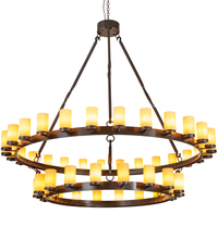 Meyda Black 202794 - 84" Wide Noziroh Ring 46 Light Two Tier Chandelier