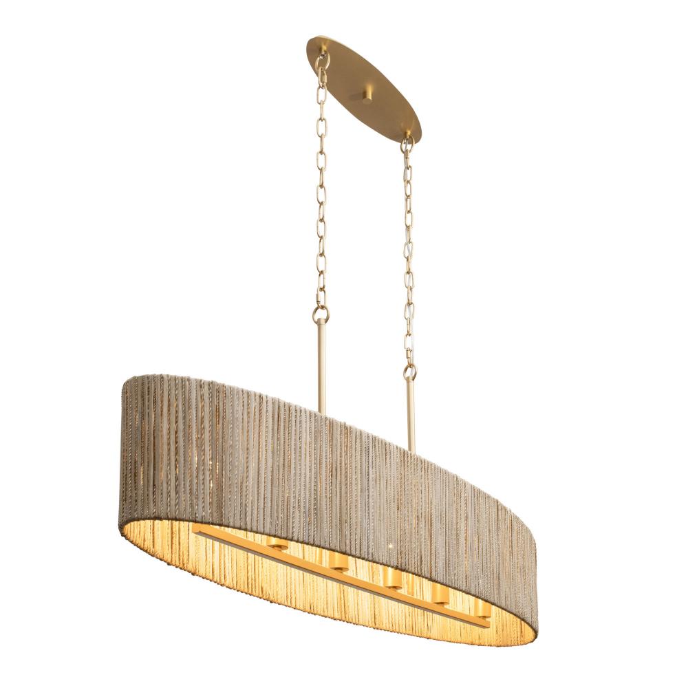 Jacob's Ladder 6-Lt   Linear Pendant - French Gold