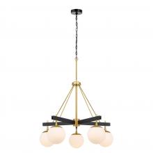  352C05BLSB - Allie 5-Lt Chandelier - Black/Satin Brass