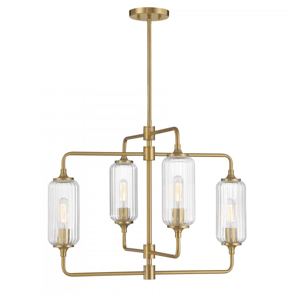 Holton 4-Light Chandelier in Warm Brass