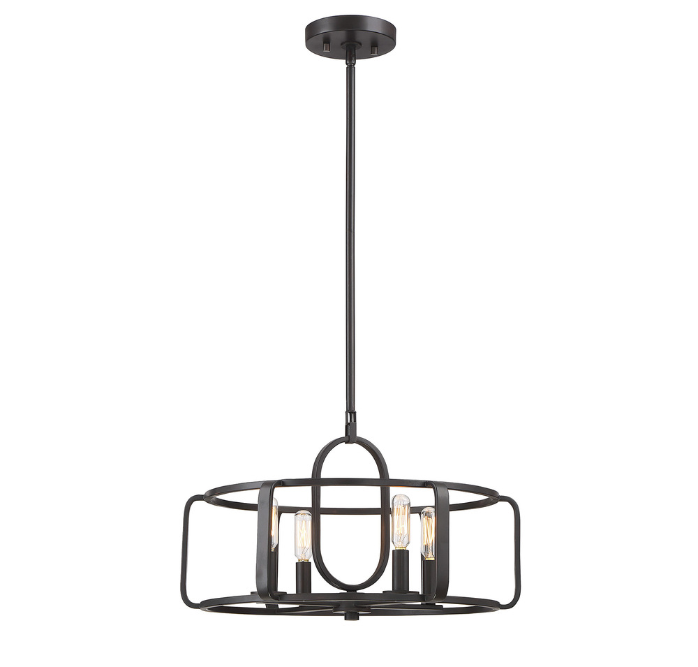 Santina 4-Light Convertible Semi-Flush or Pendant in English Bronze