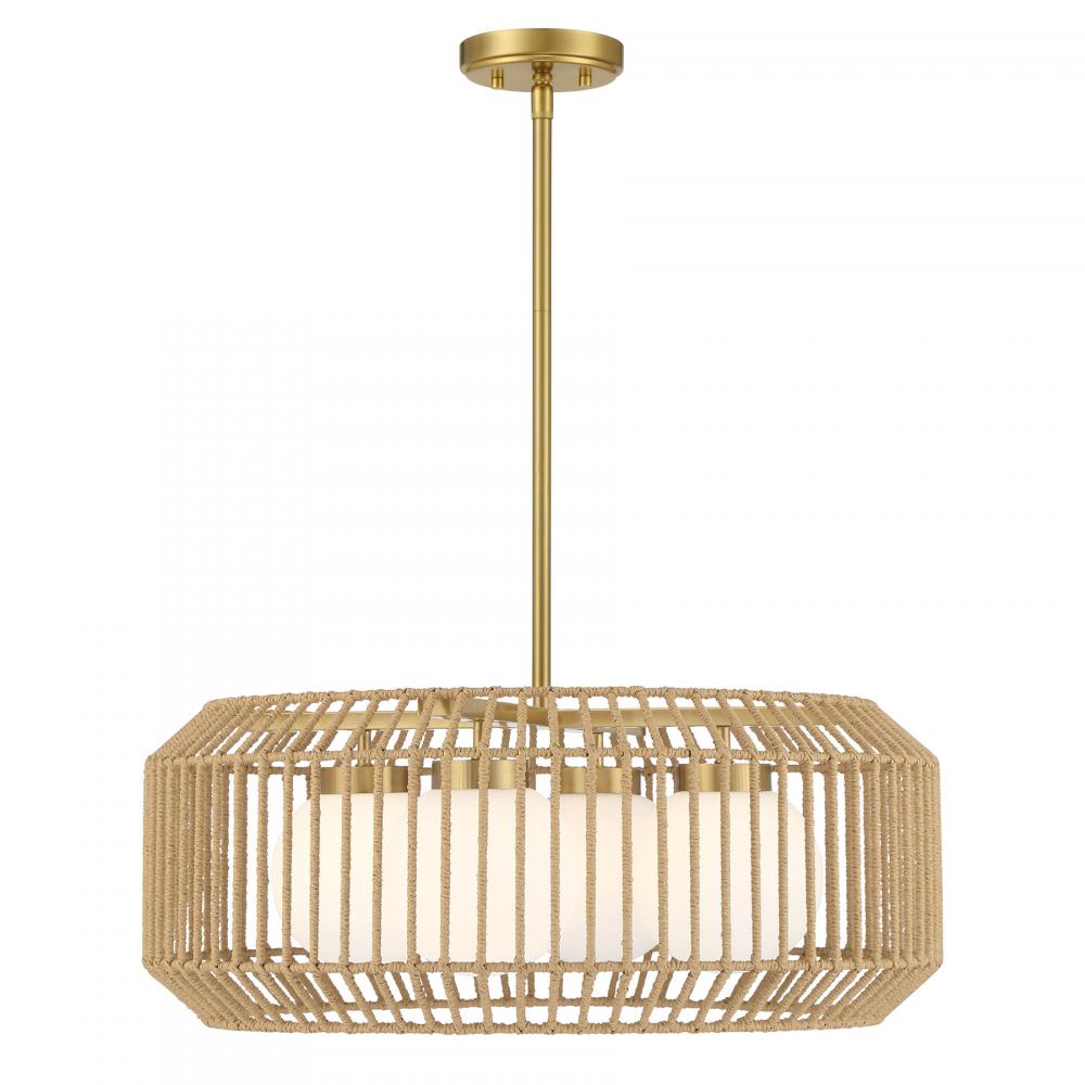 Pastis 4-Light Pendant in Warm Brass