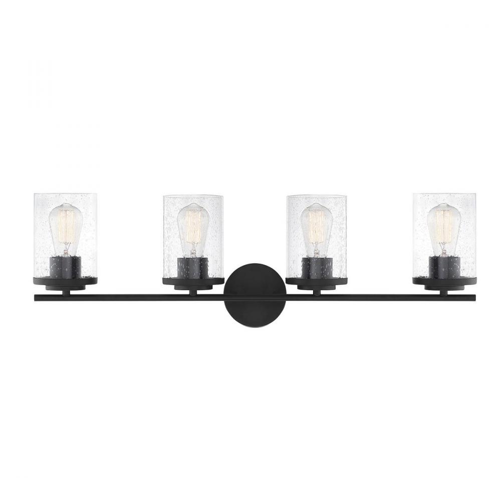 Marshall 4-Light Bathroom Vanity Light in  Matte Black