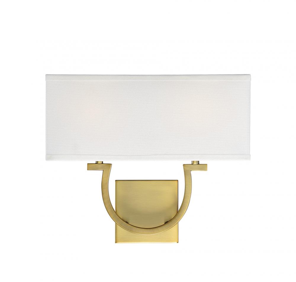 Rhodes 2-Light Wall Sconce in Warm Brass