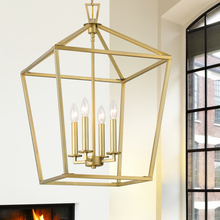  3-321-4-322 - Townsend 4-Light Pendant in Warm Brass