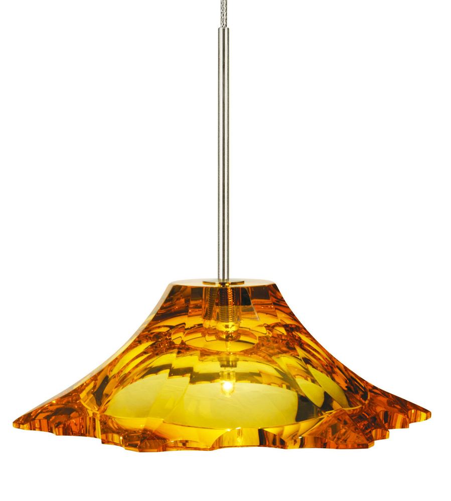 Pendant Peak Crystal Amber Bronze LED G4 JC 2W Monopoint Canopy