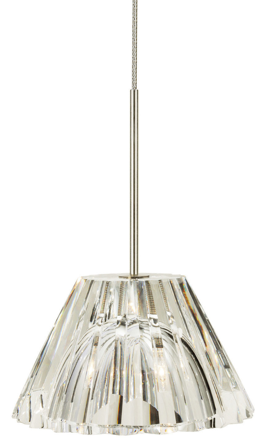 Pendant Ridge Crystal Clear Satin Nickel LED G4 JC 2W 110lm Monopoint