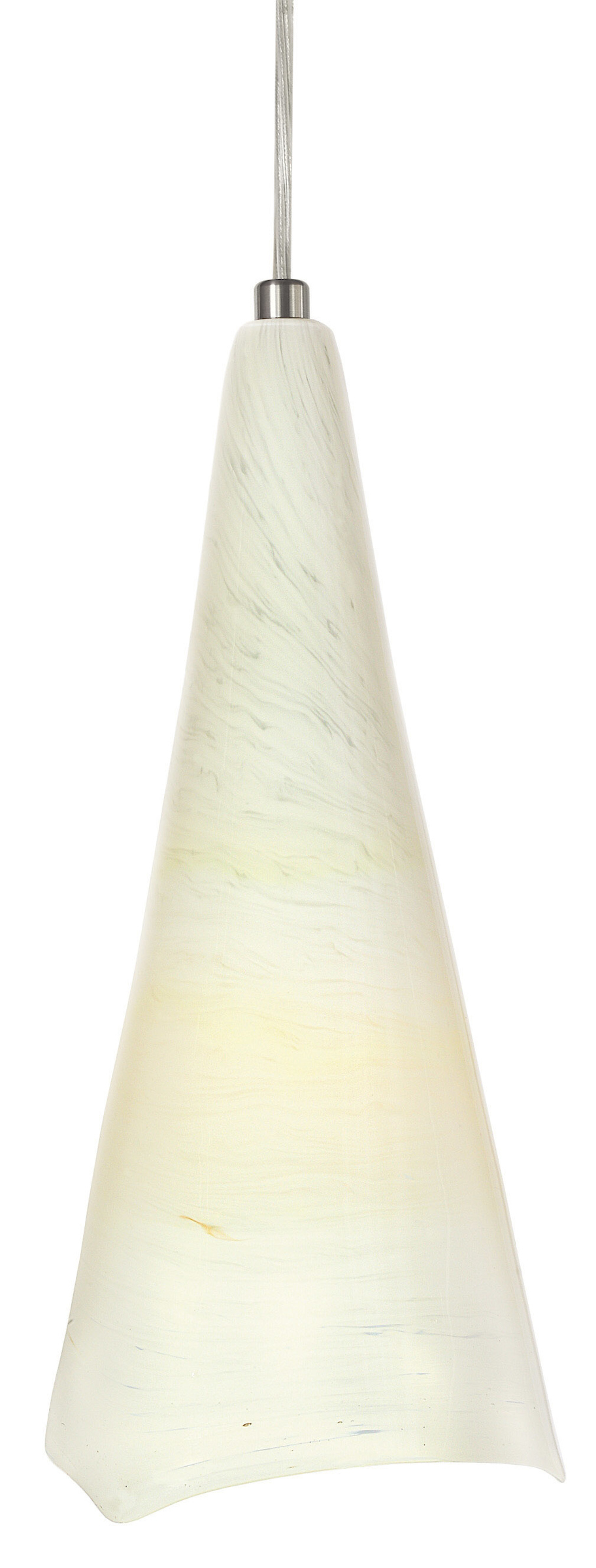 Pendant Swirl Grande Opal Polished Nickel LED A19 10W Monopoint