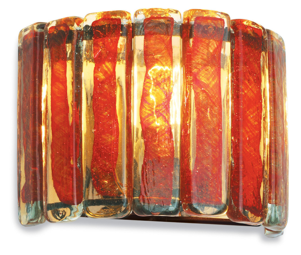 Wall Sconce Xylo Red Glass Bronze 120v 60w Retro Edison