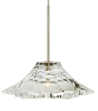  PD038CRSNX2M - Pendant Peak Crystal Clear Satin Nickel G4 Xenon 20W Monopoint Canopy