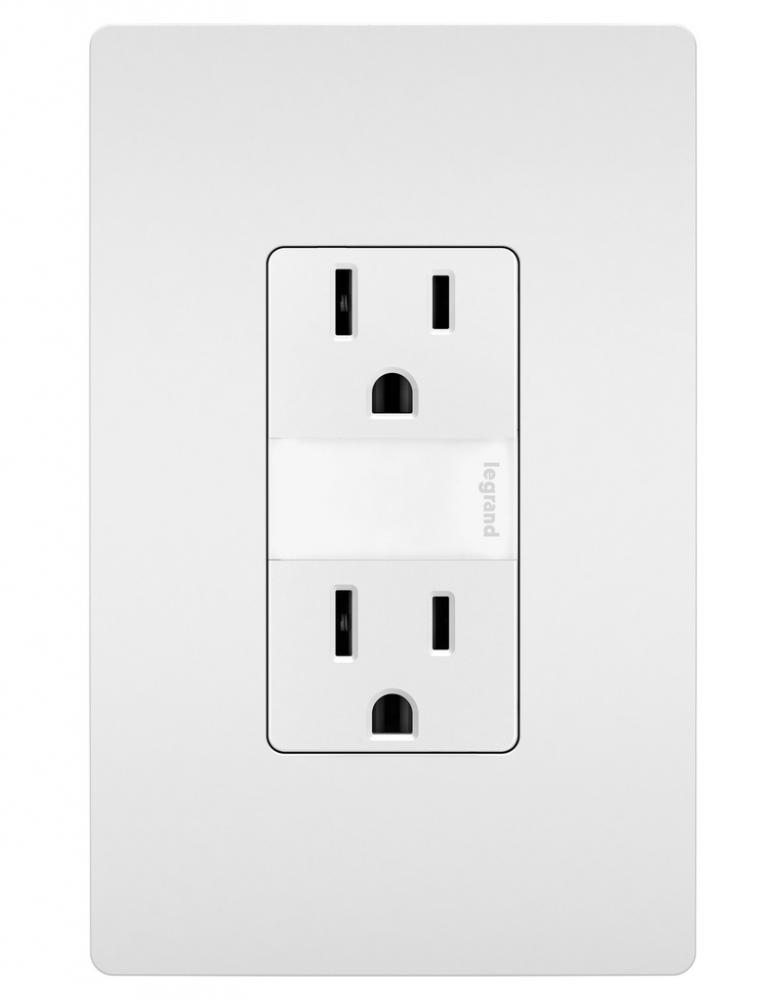radiant? 15A Tamper-Resistant Outlet with Night Light, White