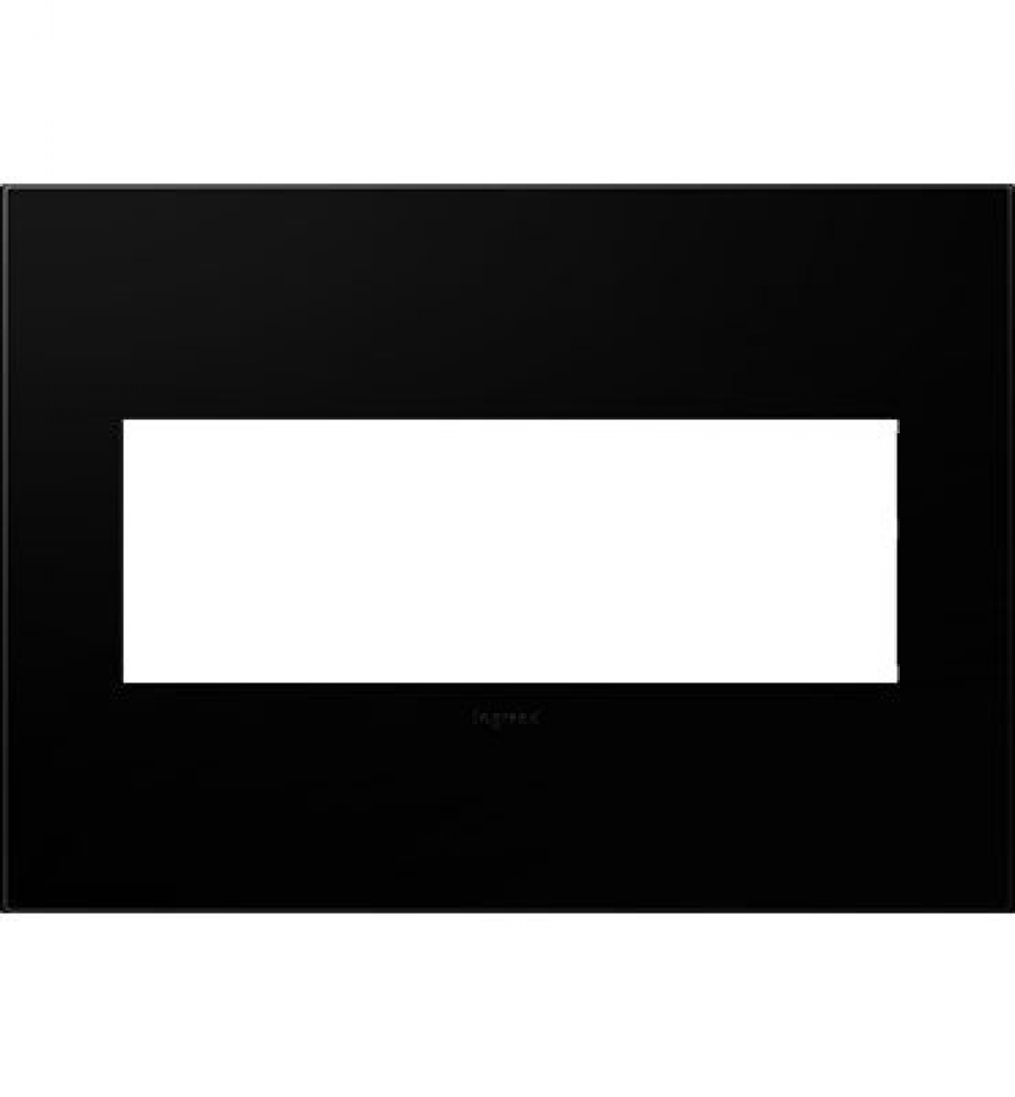 Adorne® Black Ink Three-Gang Screwless Wall Plate