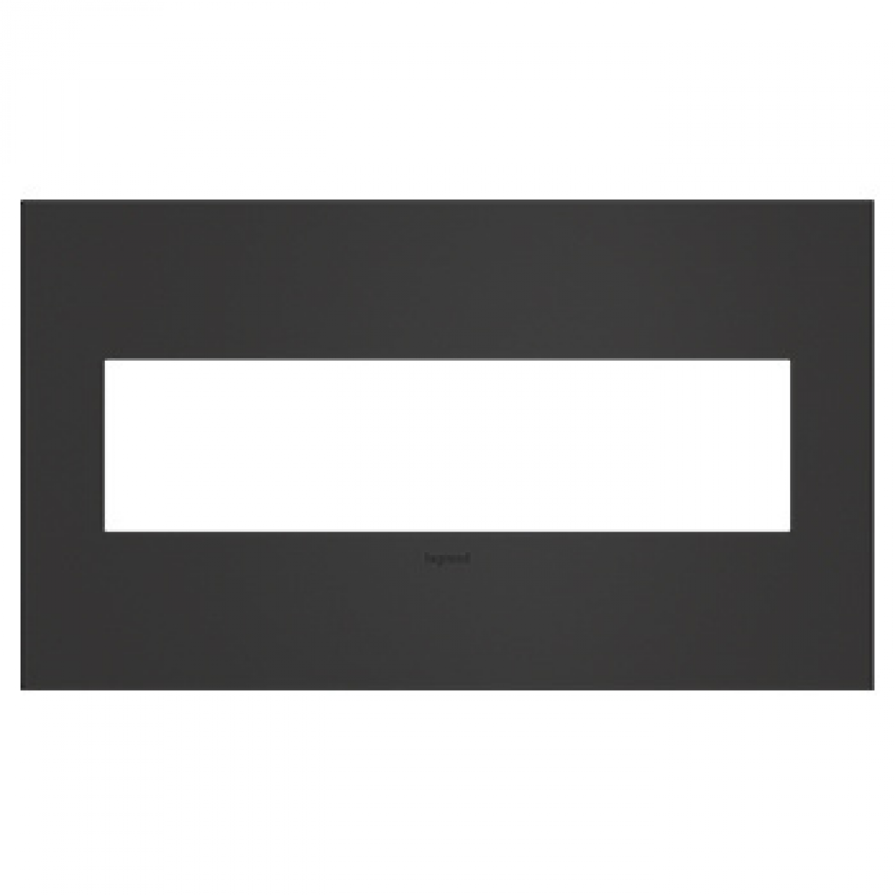 adorne? Satin Black Four-Gang Screwless Wall Plate