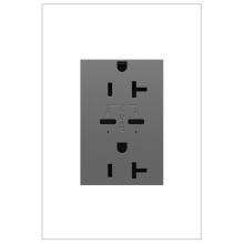 Legrand ARTRUSB20PD30M4 - Adorne 20A Tamper-Resistant Ultra-Fast Plus Power Delivery USB Type-C/C Outlet, Plus-Size, Magnesium