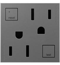 Legrand AGFTR2152M4 - adorne® Tamper-Resistant 15A Duplex Self-Test GFCI Receptacles, Magnesium