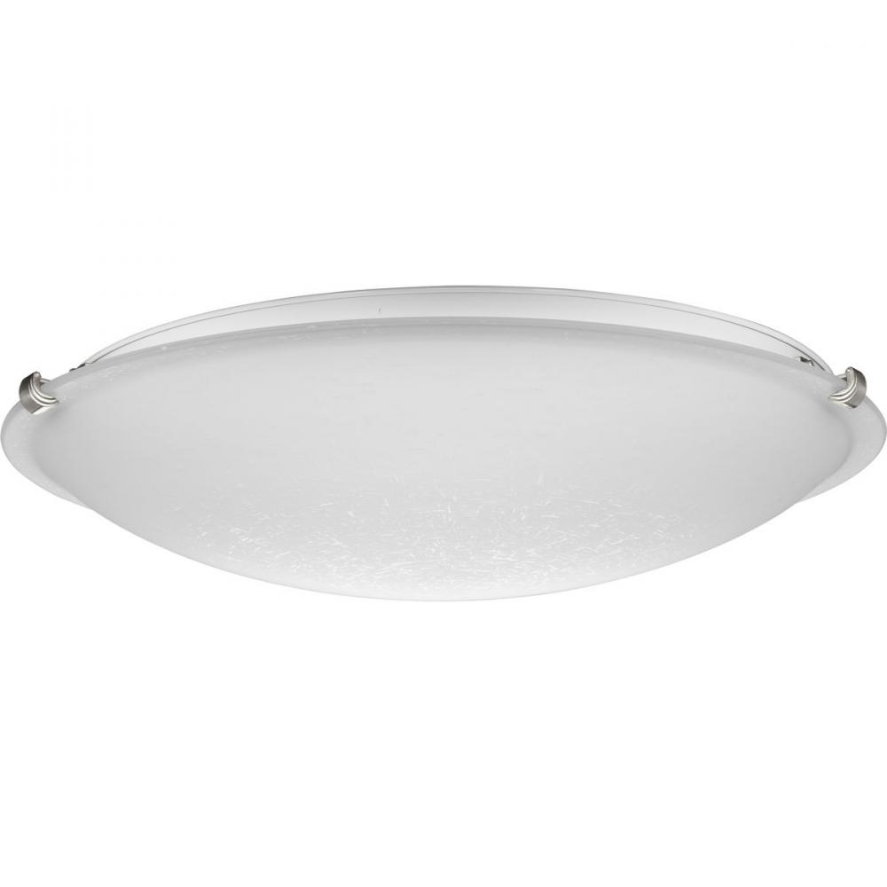 Linen Dome 20-1/4" Four-Light Transitional Brushed Nickel Etched Linen Glass Flush-Mount Light