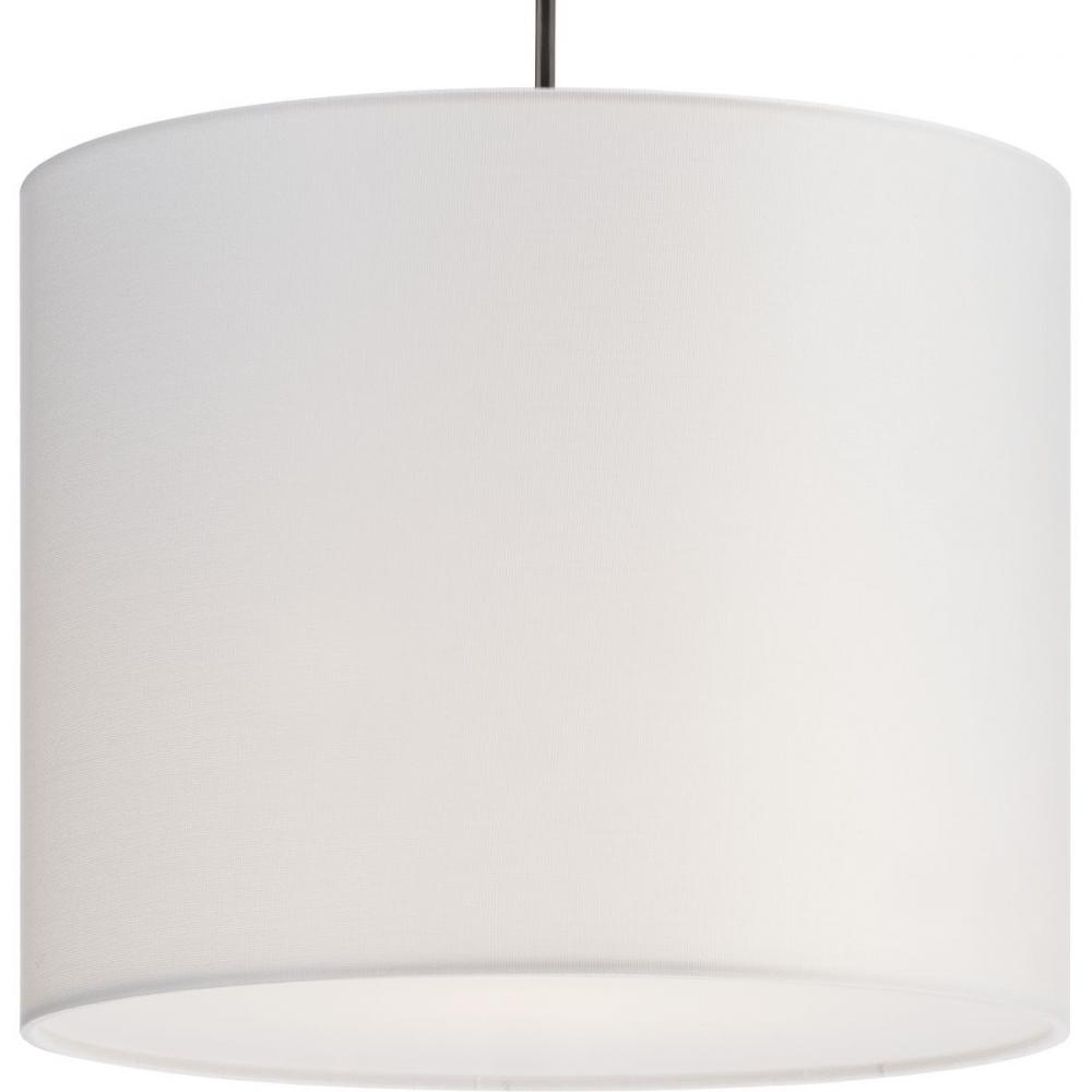 Markor Collection One-Light White Linen Shade Transitional Pendant