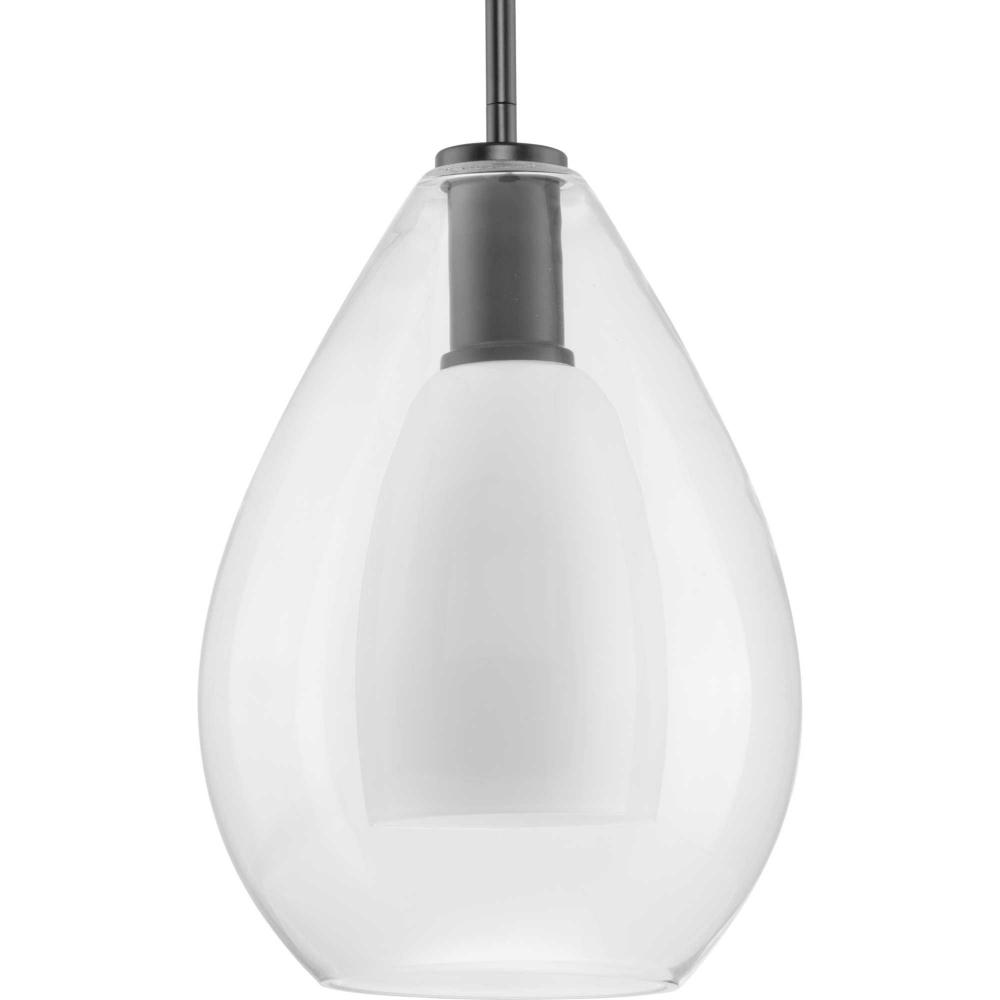 Carillon Collection One-Light Matte Black Contemporary Pendant