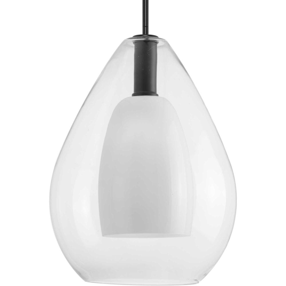 Carillon Collection One-Light Matte Black Large Contemporary Pendant