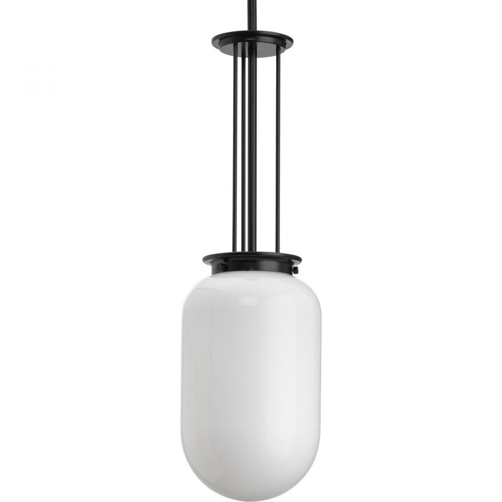 Alisse Collection One-Light Matte Black New Traditional Pendant Light