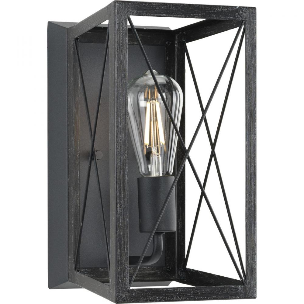 Briarwood Collection One-Light Cerused Black Oak/Black Farmhouse Wall Sconce Light