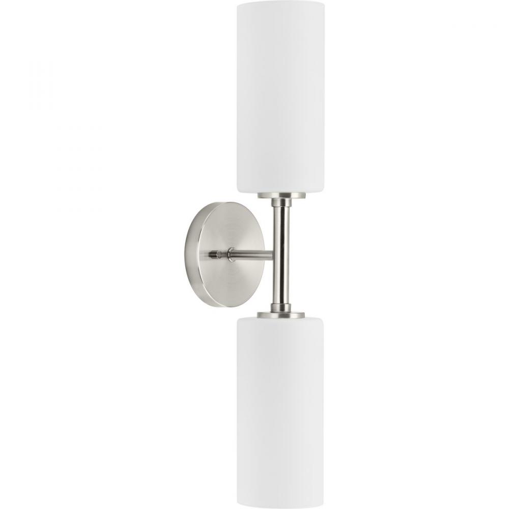 Cofield Collection Two-Light Brushed Nickel Transitional Wall Bracket