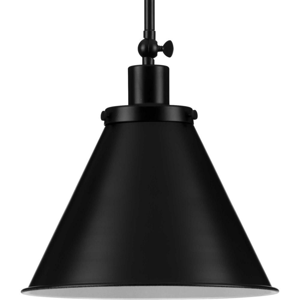 Hinton Collection One-Light Matte Black Vintage Style Hanging Pendant Light