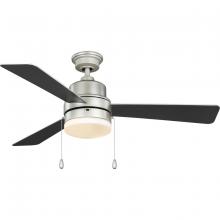  P250076-152-WB - Trevina V 52" 3-Blade Indoor Painted Nickel Modern Ceiling Fan with Light Kit and White Opal Sha