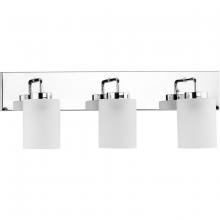 Progress P300329-015 - Merry Collection Three-Light Polished Chrome and Etched Glass Transitional Style Bath Vanity Wall Li