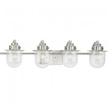 Progress P300437-009 - Northlake Collection Four-Light Brushed Nickel Clear Glass Transitional Bath Light