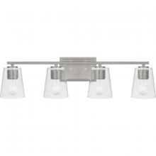 Progress P300460-009 - Vertex Collection Four-Light Brushed Nickel Clear Glass Contemporary Bath Light