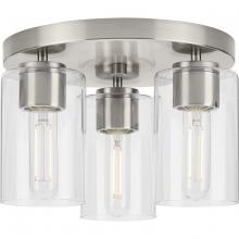 Progress P350237-009 - Cofield Collection 12 in. Three-Light Brushed Nickel Transitional Flush Mount