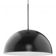  P500380-31M - Perimeter Collection One-Light Matte Black Mid-Century Modern Pendant with metal Shade