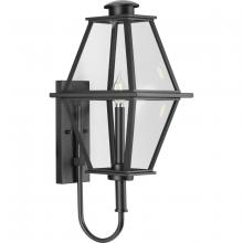 Progress P560348-031 - Bradshaw Collection One-Light Textured Black Clear Glass Transitional Medium Outdoor Wall Lantern