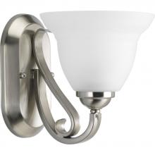 Progress P2881-09 - Torino Collection One-Light Brushed Nickel Etched Glass Transitional Bath Vanity Light