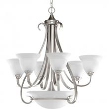 Progress P4417-09 - Torino Collection Six-Light Brushed Nickel Etched Glass Transitional Chandelier Light