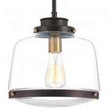 Progress P500061-020 - Judson Collection One-Light Antique Bronze Clear Glass Farmhouse Pendant Light